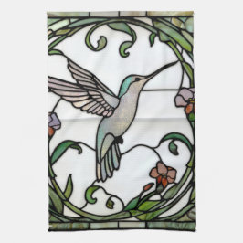 Paño De Cocina Elegant stain glass art nouveau hummingbird