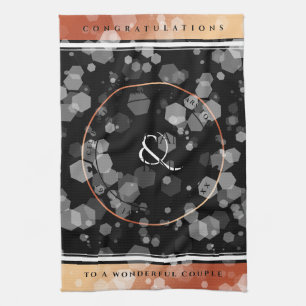 Paño De Cocina Elegante 8.º aniversario del Boda de bronce