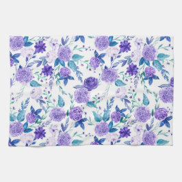 Paño De Cocina Elegante acuarela Purple Floral Bouquet |