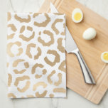 Paño De Cocina Elegante animal de leopardo blanco de oro<br><div class="desc">Este elegante animal de moda es perfecto para la moderna moda y elegante. Tiene un patrón de leopardo de Relieve metalizado de oro falso dibujado a mano encima de un simple fondo blanco. Que se puede cambiar haciendo clic en las opciones del personalizar. Es un diseño lujoso y elegante de...</div>