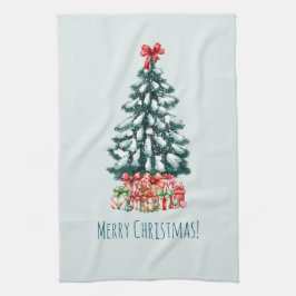 Paño De Cocina Elegante árbol de Navidad nevado