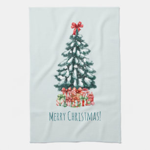 Paño De Cocina Elegante árbol de Navidad nevado