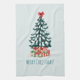 Paño De Cocina Elegante árbol de Navidad nevado