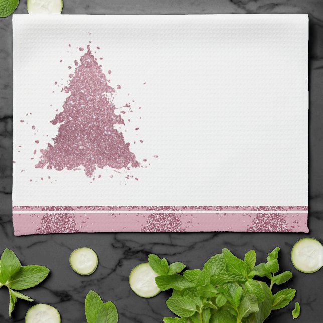 Paño De Cocina Elegante árbol de Navidad | Plátano rosado Dusty M (Subido por el creador)