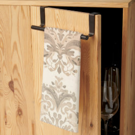 Paño De Cocina Elegante beige damasco vintage casa de campo franc