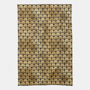 Paño De Cocina Elegante Black and Gold Vintage Art Deco de los añ