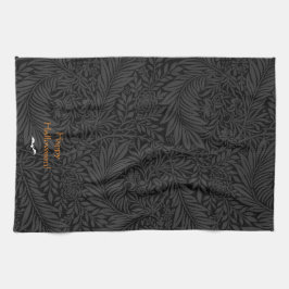 Paño De Cocina Elegante Black Halloween Floral Botanical