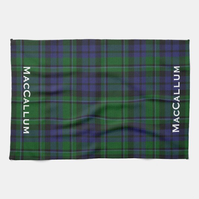 Paño De Cocina Elegante Blue & Green MacCallum Tartan Plaid (Horizontal)