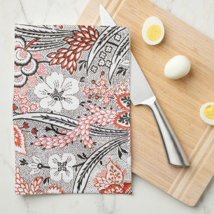 Paño De Cocina Elegante Boho de época Abstracto Artístico Floral