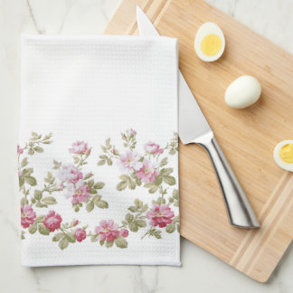 Paño De Cocina Elegante borde rosa rosado de época