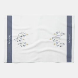 Paño De Cocina Elegante buque de guerra y acuarela dorada