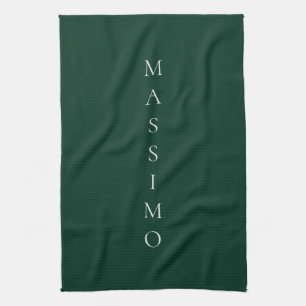 Paño De Cocina Elegante Casual Propio Nombre Plano Verde Oscuro