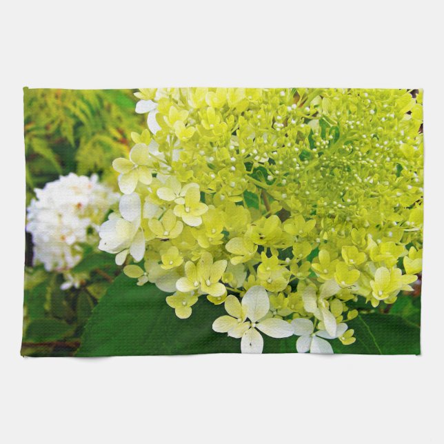 Paño De Cocina Elegante Chartreuse Green Limelight Hydrangea (Horizontal)