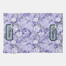 Paño De Cocina Elegante Chinoiserie Floral Lilac