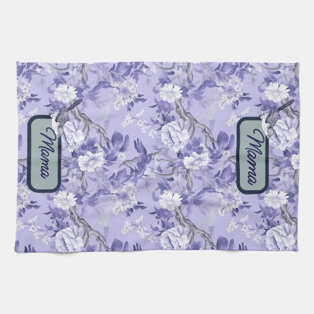 Paño De Cocina Elegante Chinoiserie Floral Lilac (Horizontal)