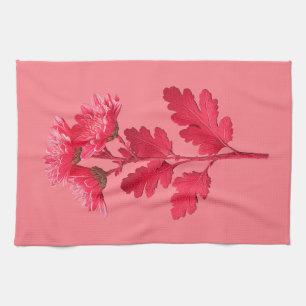 Paño De Cocina Elegante Crisantemo Rosa