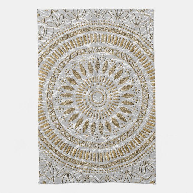 Paño De Cocina Elegante diseño de mandala tribal dibujado a mano (Vertical)