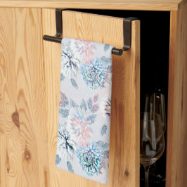Paño De Cocina Elegante estampado floral retro.