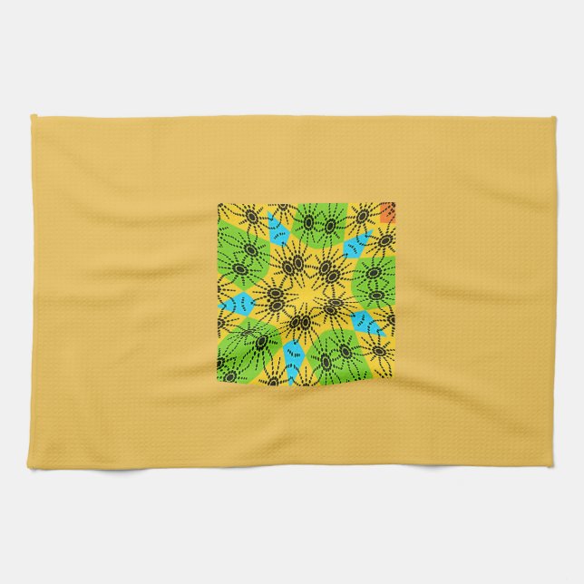 Paño De Cocina Elegante estilo araña de inspiración africana (Horizontal)