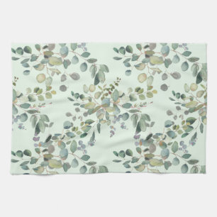 Paño De Cocina Elegante Eucalyptus Agua Botánica Verde
