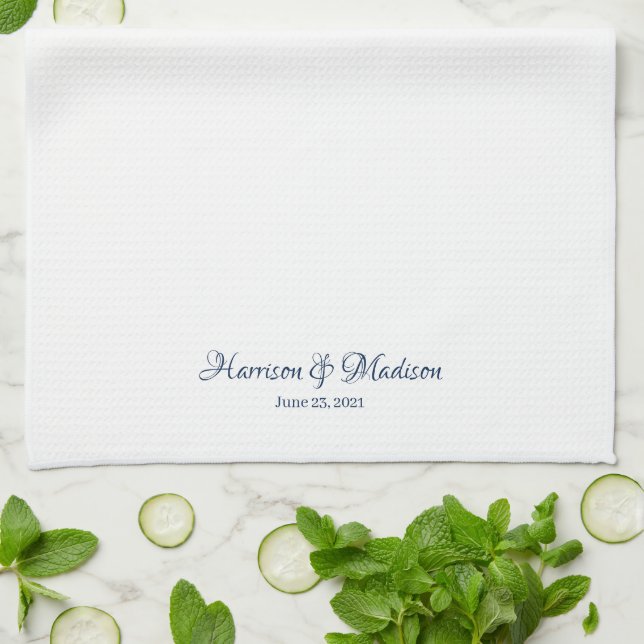 Paño De Cocina Elegante fecha de nombre del guión del personaliza (Doblado)