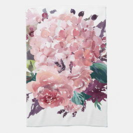 Paño De Cocina Elegante Floral de acuarela rosada femenina