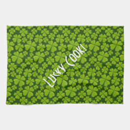 Paño De Cocina Elegante Floral de trébol de cuatro hojas