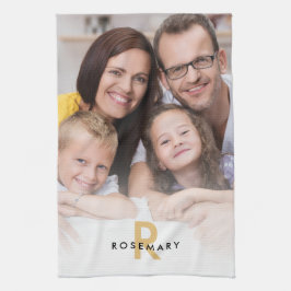 Paño De Cocina Elegante foto superposición Monograma nombre inici