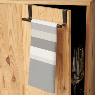 Paño De Cocina Elegante granja a rayas de color crema y gris taup
