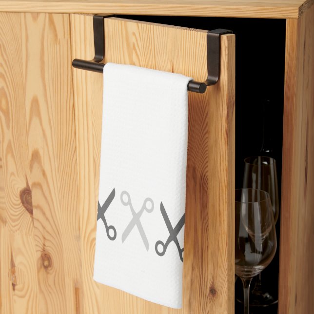 Paño De Cocina Elegante Gris Scissors Hairdresser Taylor (Pliegue de tercios)