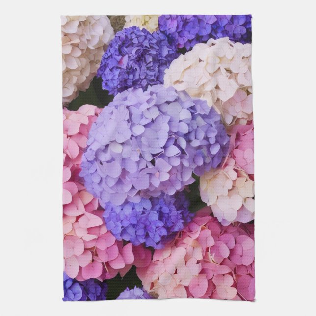 Paño De Cocina Elegante imagen floral de Hydrangea azul (Vertical)