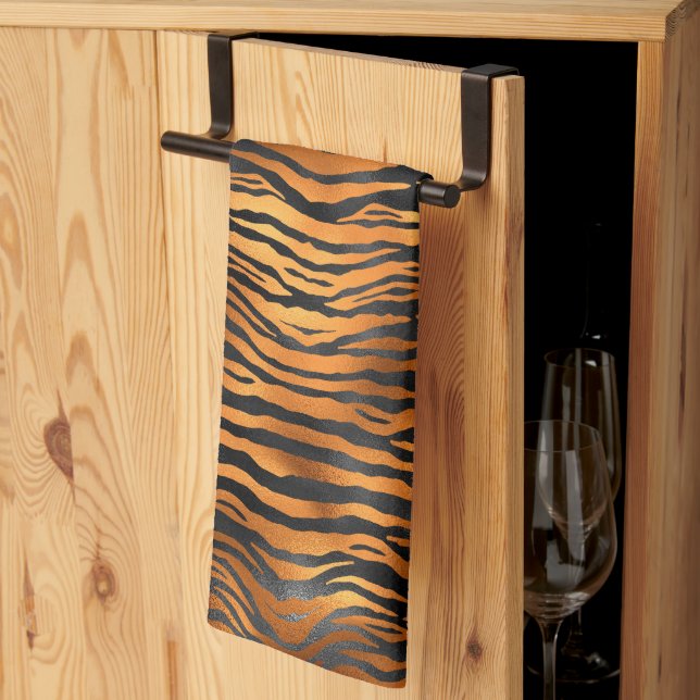 Paño De Cocina Elegante impresión de animales de cobre de tigre n (Pliegue de tercios)