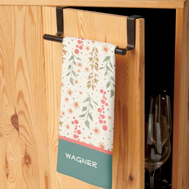 Paño De Cocina Elegante Moda Bonito Patrón floral Nombre personal (Subido por el creador)