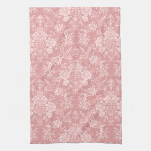 Paño De Cocina Elegante Moda romántica Damasco floral-Pastel ros