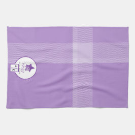 Paño De Cocina Elegante Monograma Lilac Violet Tartan