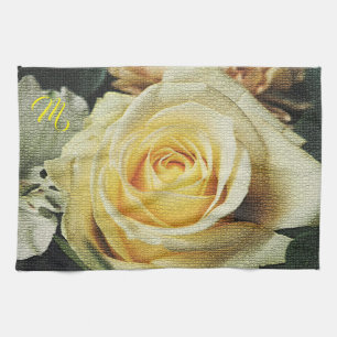 Paño De Cocina Elegante Monogramado Floral