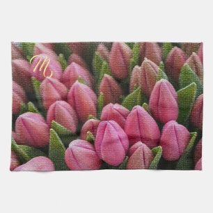 Paño De Cocina Elegante Monogramado Floral
