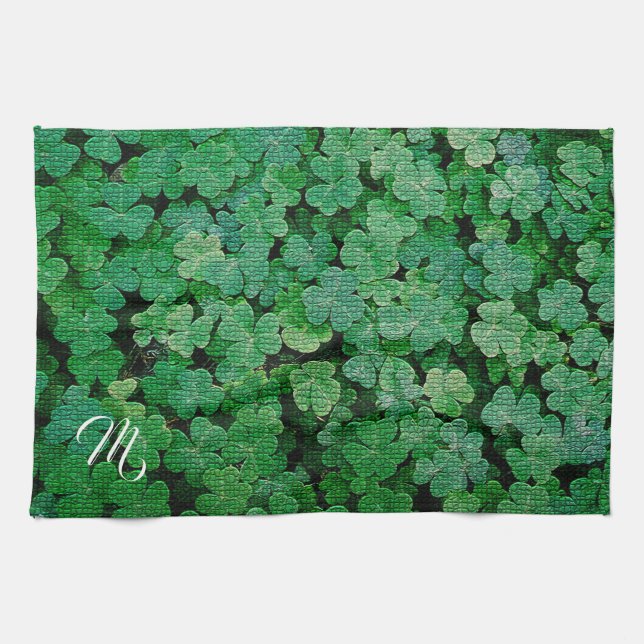 Paño De Cocina Elegante Monogramado Floral (Horizontal)