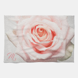 Paño De Cocina Elegante Monogramado Floral