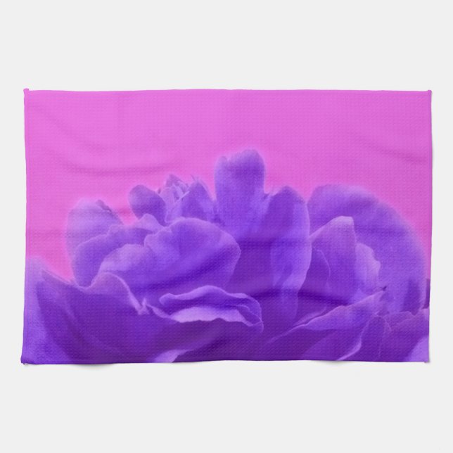 Paño De Cocina Elegante morado frambuesa floral (Horizontal)