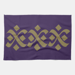 Paño De Cocina Elegante morado y beige oscuro