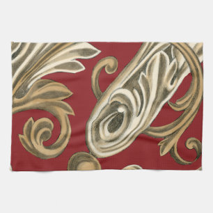 Paño De Cocina Elegante Motif Botánico con Tan Foliage