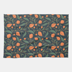 Paño De Cocina Elegante Naranja de inspiración Art Nouveau Vining