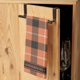 Paño De Cocina Elegante Naranja y color negro de caída