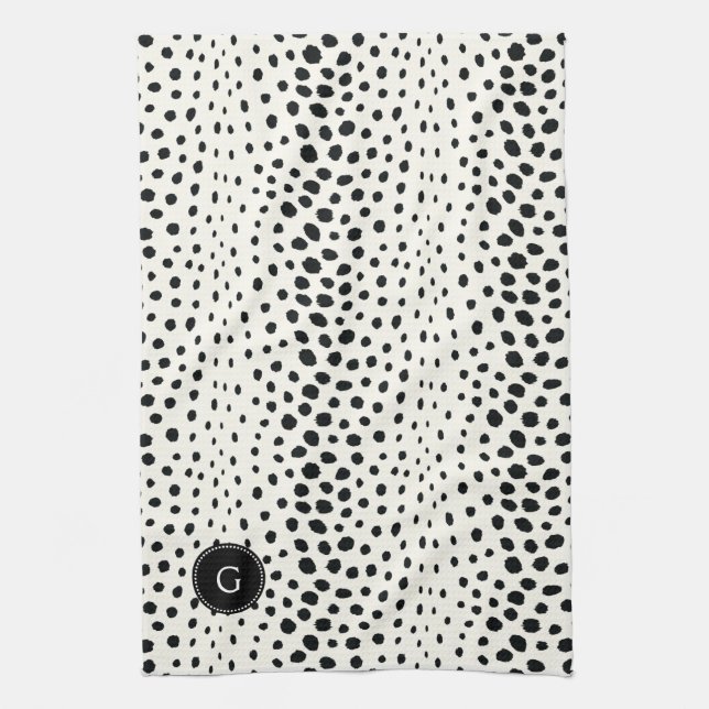 Paño De Cocina Elegante patrón de estampado de leopardo en blanco (Vertical)
