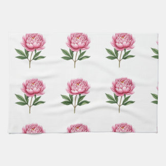 Paño De Cocina Elegante patrón floral de peonía acuarela rosa rub