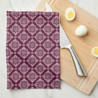 Paño De Cocina Elegante patrón floral geométrico vintage