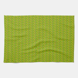 Paño De Cocina Elegante patrón floral verde chartreuse oscuro