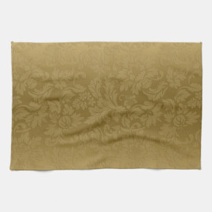 Paño De Cocina Elegante patrón monocromático de damascos florales