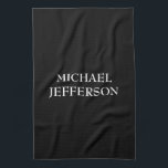 Paño De Cocina Elegante Personalizado personalizado blanco negro<br><div class="desc">¿Dices que un fondo negro no sería bueno? Piénsenlo de nuevo. El negro es siempre el color del gusto y la nobleza. Es uno de los colores más llamativos y llamativos de la historia. ¿Por qué no reflejar tu propia personalidad y gusto a otros con esta plantilla diseñada de forma...</div>